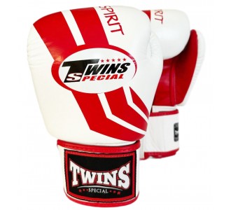 Боксерские перчатки Twins Special с рисунком (FBGV-43 white-red)